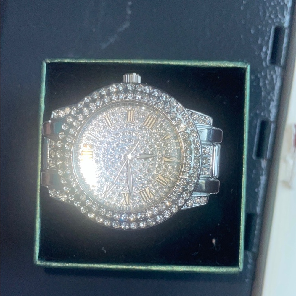 Silver and Gold Rhinestone Watch